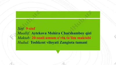 hujayraning oziqlanishi — PPTX