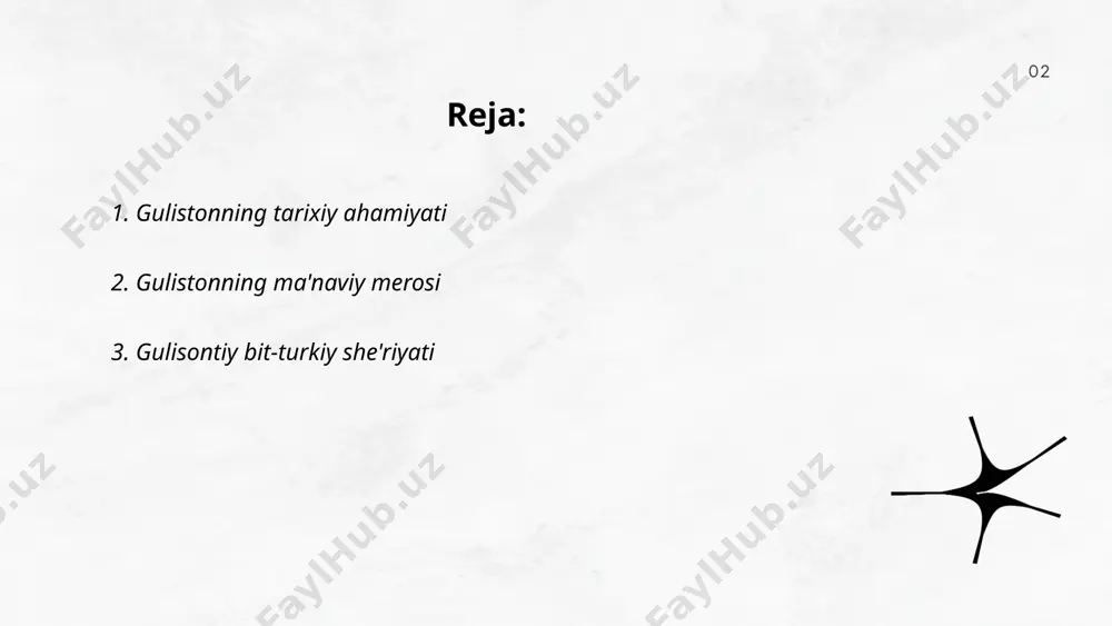 hatdan taraqqiy etgan. ... t.me/slaydai_bot guliston, fors shoiri sa'diyning mashhur asari, 1258-yilda yozilgan. bu asar falsafiy va axloqiy mazmuni bilan ajralib turadi. "guliston" to'rt-be'sh satrlik hikoyatlar va she'riy parchalar orqali insoniyatni ezgulik, axloq, va haqiqat yo'lida o'zini topishga undaydi. sa'diy asari orqali hayot falsafasi, muhabbat, insoniy munosabatlar hamda adolat haqida chuqur fikrlarni talqin qiladi. "guliston" asosiysi insoniyatga ta'lim-ibrat berishdir, unda payg'ambarlar, podshohlar va oddiy kishilar hayotidan hikoyatlar bor. bu asar fors adabiyotida muhim o'rinni egallab kelmoqda va ko'plab tillarga tarjima qilingan. ... t.me/slaydai_bot "guliston" asari sufiy ta'sirga ega bo'lib, fors adib sa'diy sheroziyning eng mashhur asarlaridan biri hisoblanadi. ushbu asar 1258-yilda yozilgan bo'lib, sufiylikning hayot falsafasini aks ettiradi. "guliston" asosan insoniy qadriyatlar, axloqiy tamoyillar hamda ma'naviy tarbiyani o'z ichiga oladi. asarda sufiy ta'limoti orqali insoniyatning barcha qatlami uchun muhim bo'lgan muloqot, bag'rikenglik va yaxshi axloq haqida hikoya qilinadi. sa'diy bu asarida hikmat va hikoyalardan foydalangan holda ko'plab saboqlar beradi. sufizmning …