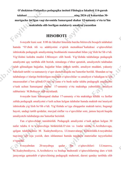 pedagogik amaliyotni o‘tish metodikasi — DOCX