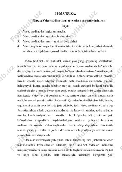 video taqdimotlar — DOCX