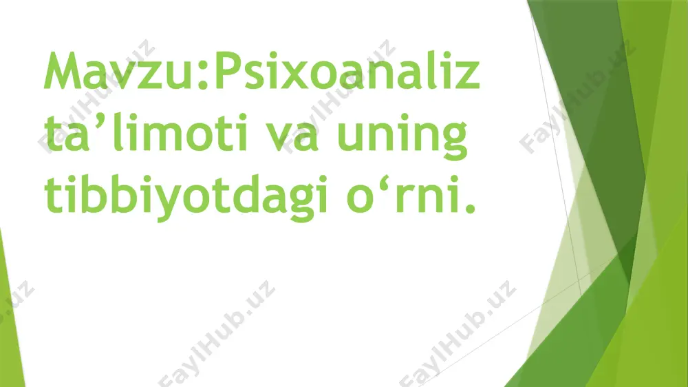 lik sohasidagi "kompleks"larni aniklash va ularni anglashga yordamlashishdan iborat. ushbu taʼlimot namoyandalari shaxsning ichki ixtiloflarini ochib berish uchun "edip kompleksi"ni yaratdilar. ularning mulohazasicha, instinktiv mayllar oʻz quvvati va faolligini saklagan holda insoniyat madaniyati va shaxs faoliyati mahsulining har xil shakllariga kirib ("sublimatsiyalashib"), ongsizlik holatidan turib inson xulq-atvorini boshqarishda ishtirok qilaveradi. psixoanalizda ongsizlik bilan onglilik oʻrtasidagi qaramaqarshi munosabatni mutlaqlashtirish uchraydi, buning natijasida ularning oʻzaro bir-birini toʻldirish imkoniyati rad qilinadi. image5.jpeg
