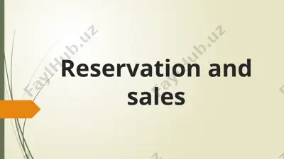reservation and sales — PPTX