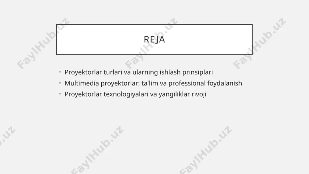 a etkazishga yordam beradi, auditoriyani jalb qiladi. 2 interaktiv taqdimotlar - multimedia proyektorlar interaktiv taqdimotlar o'tkazish imkonini beradi, bu esa tinglovchilar bilan muloqotni kuchaytiradi va o'rganishni samaraliroq qiladi. 3 taqdimot dizayni - professional taqdimotlarda multimedia proyektorlaridan foydalanish, ma'lumotlarni samarali taqdim etish uchun dizayn va grafikalar qo'shishga imkon beradi, ko'rinishni yaxshilaydi. 4 texnologik yangiliklar - zamonaviy multimedia proyektorlar yangi texnologiyalar bilan jihozlangan, bu esa taqdimotlarni yanada qiziqarli va interaktiv qilishga yordam beradi, auditoriya e'tiborini oshiradi. multimedia proyektorlar va interaktiv ta'lim: yangi imkoniyatlar. 1 multimedia proyektorlar multimedia proyektorlar ta'lim jarayonini interaktivlashtirishda muhim rol o'ynaydi, talabalar va o'qituvchilar o'rtasidagi muloqotni kuchaytiradi. 2 interaktiv imkoniyatlar ushbu proyektorlar turli xil interaktiv vositalar bilan birlashtirilganda, o'qituvchilar darslarni yanada qiziqarli va jalb etuvchi qilishlari mumkin. 3 ta'limda qo'llanilishi multimedia proyektorlar, masalan, guruh muhokamalari va taqdimotlar uchun ishlatilganda, talabalar o'rtasida hamkorlikni oshiradi va bilimlarni mustahkamlaydi. ta'lim va biznesda multimedia proyektorlarining afzalliklari va kamchiliklari. 01 multimedia proyektorlar afzalliklari multimedia …
