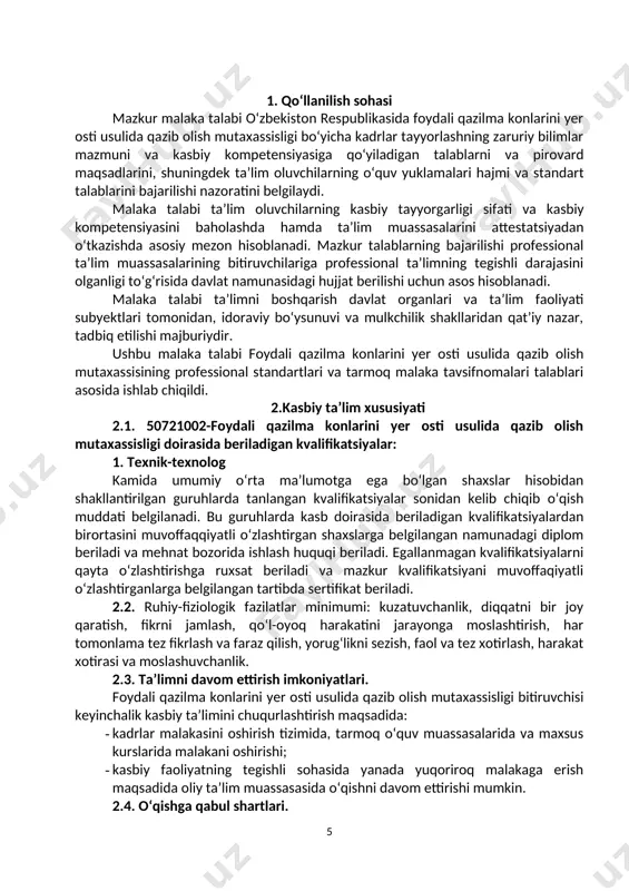 sariyat qismini; · tanish va notanish mavzulardagi matnlarning asosiy/ayrim jihatlarini; jadval, grafiklarning qisqa izohini; · maxsus rasmiy va norasmiy noma/xatlar haqida bilimga ega bo’lish; · akademik ko‘nikmalar-tinglab tushunish, gapirish, o‘qish va yozish ko‘nikmasiga doir mashqlarni bajara olish; amaliy mashg‘ulotlarda o‘tilgan mavzular yuzasidan qo‘shimcha materiallarni mustaqil yoki guruhlar bilan o‘qish, tahlil qilish va ularni ixtisosliklariga bog‘lash; · o‘qituvchi tomonidan belgilangan audio yoki video materiallar bilan ishlash; · tayyorlangan taqdimotlarni guruh oldida og‘zaki taqdim etish, · savol-javoblarda ishtirok etish va fikr bildirish; · mashg‘ulotlarda yoritilgan mavzular asosida berilgan yozma ishlarni amalga oshirish, portfolio talablariga asosan o‘z fikrlarini qisqacha yozma bayon qilish; · metallurgiya sohasiga oid bo‘lgan terminlarni og‘zaki va yozma nutqda qo‘llay olish. · metallurgik mashinalar va jixozlar haqida ingliz tilida ayta olish; · metallurgik mashinalar va jixozlar ishlashi haqida ingliz tilida yo‘riqnomalar bera olish . uk-1, uk-2, uk-5,uk-7, uk-8,uk-9 2. kasbiy faoliyatda rus tili · ijtimoiy moslashuv qobiliyati, nutq me’yorlari haqida …
