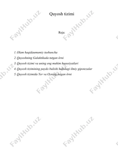 quyosh tizimi — DOC