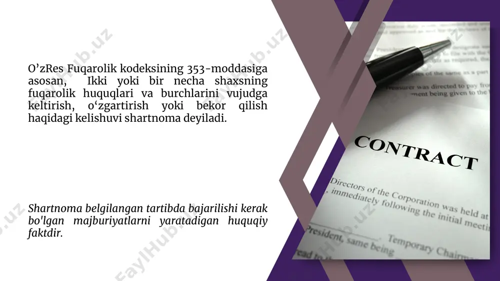 adi (o'zres fkning 325-moddasi), masalan, jarima to'lash, zararni qoplash yoki shartnomani bekor qilish. e'tiboringiz uchun rahmat image1.png image2.jpeg image3.png image4.jpeg image5.png image6.png image7.jpeg image8.jpeg image9.png image10.svg image11.jpeg image12.png image13.svg image14.jpeg image15.jpeg /docprops/thumbnail.jpeg