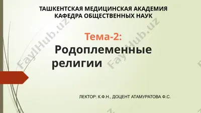 родоплеменные религии — PPTX