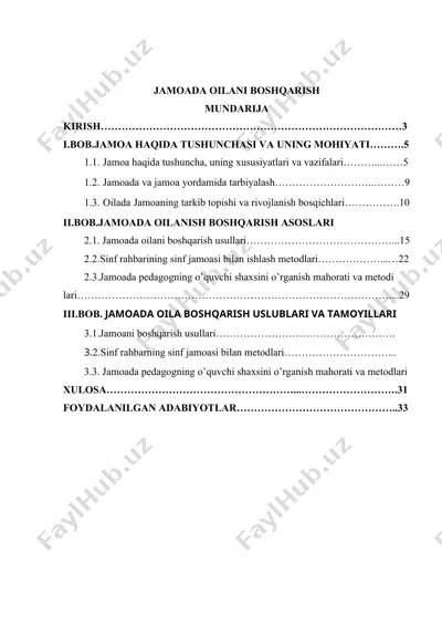 jamoada oilani boshqarish — DOC