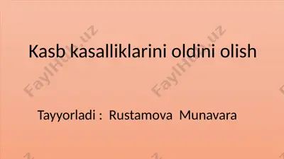 kasbkasalliklari — PPTX