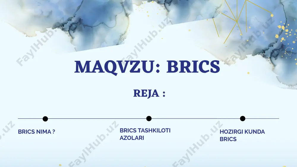 ichki mahsuloti hamda iqtisodiyoti rivojlanishi bilan 1- o'rinda shu bilan birga dunyoda birinchi eksport («dunyo zavod"), dunyodagi eng yirik valyuta zaxiralarining ega, dunyodagi eng yirik aholiva atom elektrenergiyasiga egadir; janubiy afrika - jahon iqtisodiyotida yalpi ichki mahsulot tenglik va iqtisodiyoti bilan 25-29 o'ringa ega, tabiiy resurslari asosiy kuchi . brics a’zo davlatlari markaziy banki: 100 milliard dollar sarmoyali qutqaruv fondi tashkil etilgan, ushbu fondning maqsadi brics davlatlarini valyuta bozorlarida uchraydigan o’zgarishlardan himoya qilishdir. brics tashkiloti kengaymoqda shu paytgacha braziliya, rossiya, hindiston, xitoy va janubiy afrika respublikasidan tashkil topgan bu tashkilotga yana 6 ta davlat qo‘shilmoqda. bu yangi davlatlar – argentina, misr arab respublikasi, efiopiya, eron islom respublikasi, saudiya arabistoni va birlashgan arab amirliklari bo‘ladi. shu paytga qadar faqat beshlikdan iborat brics uchun bu katta hodisa. bu – global jarayonlarga sezilarni ta’sir qiladigan holat. brics bugunga qadar, g‘arbga muqobil bo‘lgan global loyihaga aylanib ulgurdi. bricsʼdagi iqtisodiy va siyosiy eng qudratli davlat …
