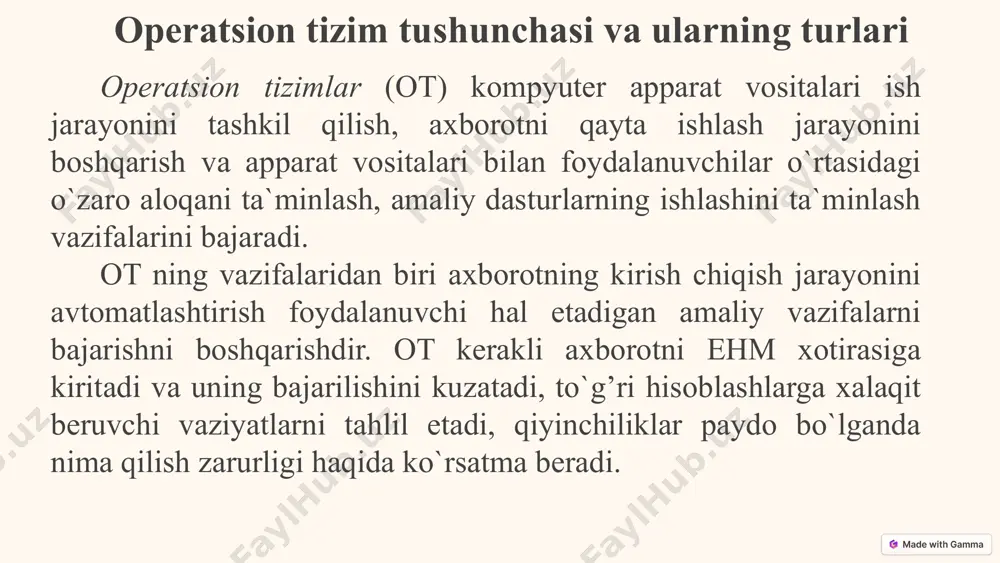 word – da tayyorlangan dokument tarkibiga excel dagi jadvalni joylashtirish mumkin. windowsning ko’p masalali principiga binoan bir vaqtning o’zida bir nechta dastur parralel ravishda ishlashi mumkin. masalan: siz internetdan ma’lumotni xotiraga yozib turib, parallel ravishda musiqa eshitib, word-da ma’lumot kiritishingiz mumkin. windowsning qo’p foydalanuvchili principiga binoan kompyuterni ushbu rejimda sozlab, tarmoq orqali undan bir nechta mijoz foydalanishi mumkin. dasturiy ta'minotni ishlab chiqish vositalari kod muharrirlari visual studio code, sublime text va atom kabi kod muharrirlari dasturchilar uchun qulay muhit yaratadi. ular sintaksisni yoritish, avto-to'ldirish va xatolarni aniqlash kabi funksiyalarni taqdim etadi. debugging vositalari debuggerlar dasturiy ta'minotdagi xatolarni aniqlash va tuzatishda yordam beradi. masalan, gdb, valgrind va boshqalar. versiyalarni boshqarish tizimlari git kabi versiyalarni boshqarish tizimlari kodning o'zgarishini kuzatib boradi va jamoaviy ishlashni osonlashtiradi. github va gitlab kabi platformalar loyihalarni saqlash va boshqarish uchun qulay joydir. 9 dasturiy ta'minotni ishlab chiqish bosqichlari talablarni aniqlash dasturiy ta'minotning asosiy vazifalari va maqsadlari aniqlanadi. …