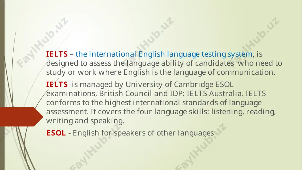 can communicate ideas effectively by simulating university classroom and student life communication. the language used in the test reflects real-life english language usage in university lectures, classes, and laboratories. it is the same language professors use when they discuss coursework or concepts (idea) with students. it is the language students use in study groups and everyday university situations, such as buying books at the bookstore. the reading passages are from real textbooks and course materials. the toefl test measures how well students use english, not just their knowledge of the language. because it is a valid (effective) and reliable test with unbiased (fair), objective scoring, the toefl test confirms that a student has the english language skills necessary to succeed in an academic setting. that‘s why it is the most highly regarded and widely accepted test in the world. more than 6,000 colleges, universities, and agencies in 130 countries accept …