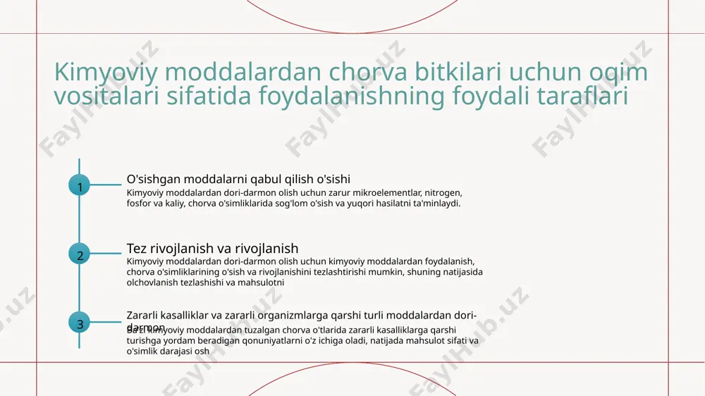 chorva mollarini parvarishlash jarayonida kimyoviy moddalardan dori-darmon va ozuqa qo’shimchalar sifatida foydalanish - Page 3