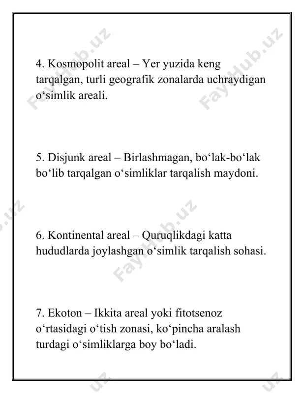 botanika fanidan mustaqil ish: arealning turlari - Page 3