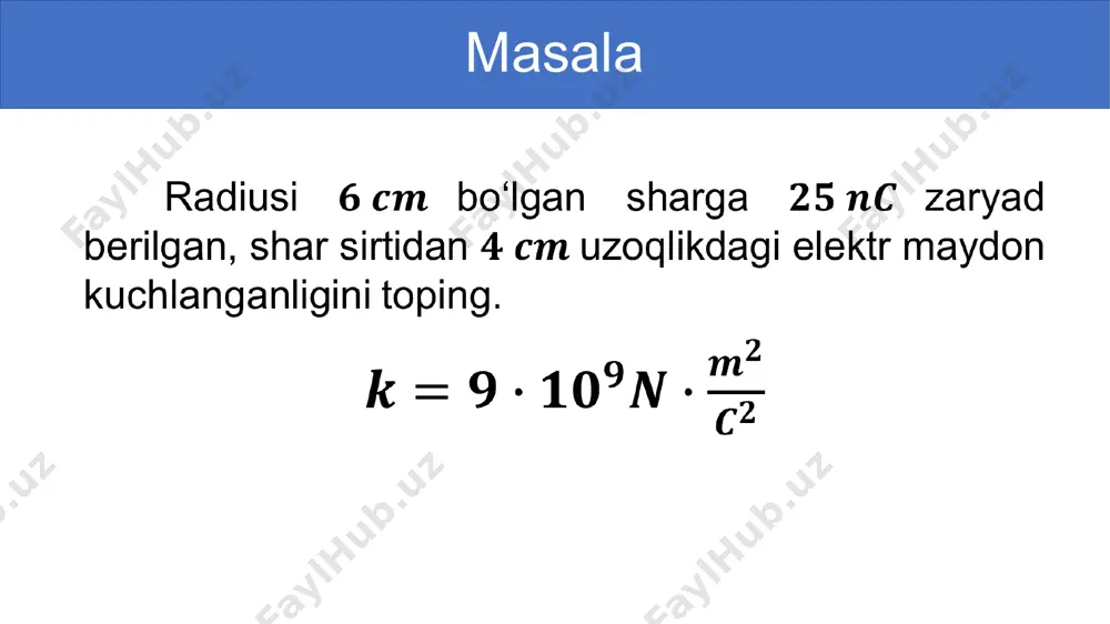 zaryadlangan sharning elektr maydoni - Page 5