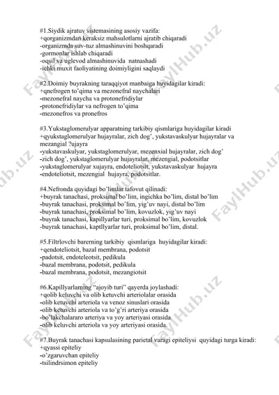nеfron tuzilishi va faoliyati — DOC
