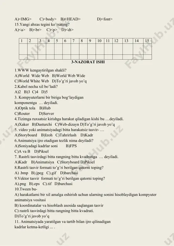 informatika va axborot texnologiyalari fanidan nazorat ishi daftari - Page 5