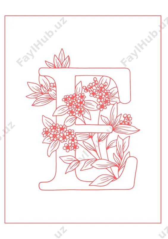 alifbo harflari gulli bezaklari timsolida. alphabet coloring pages - Page 5