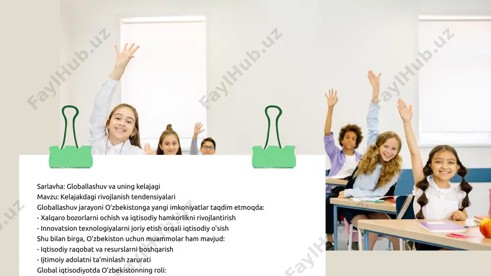 loballashuv jarayoni ko'plab ijobiy o'zgarishlarga olib kelsa-da, uning salbiy ta'sirlari ham muhim ahamiyatga ega. xususan, ijtimoiy tengsizlikning ortishi va iqtisodiy muammolar ko'plab mamlakatlarda jiddiy muammolarga aylanishi mumkin. subtitle: ijtimoiy tengsizlik va iqtisodiy muammolar bullet points: - mahalliy aholi va boylar o'rtasida daromad farqi oshadi, bu esa ijtimoiy tartibsizliklarga olib kelishi mumkin. - ijtimoiy adolatsizlik va ta'lim imkoniyatlarining cheklanishi, ko'plab insonlar uchun rivojlanish imkoniyatlarini kamaytiradi. - ishsizlik va iqtisodiy beqarorlikning ortishi, bu esa oilalar va jamoalar hayotiga salbiy ta'sir ko'rsatadi. subtitle: mahalliy iqtisodiyotga ta'siri case studies: misol sifatida, hindistondagi kichik dehqonlar global bozorlar bilan raqobatlashishda qiynalmoqda, bu ularning daromadlarini kamaytirib, iqtisodiy muammolarni kuchaytiradi. boshqa bir misolda, afrikadagi mahalliy ishlab chiqaruvchilar xalqaro brendlar oldida o'z o'rnini yo'qotmoqda. subtitle: madaniy yo'qotishlar va globalizatsiya definitions, explanations: madaniy yo'qotishlar globalizatsiya jarayonida mahalliy madaniyatlarning yo'qolishi yoki zaiflashishini anglatadi. bu jarayon mahalliy an'analar va qadriyatlarning global madaniyat tomonidan o'zgarishiga olib keladi, natijada madaniy xilma-xillikning kamayishiga olib keladi. …