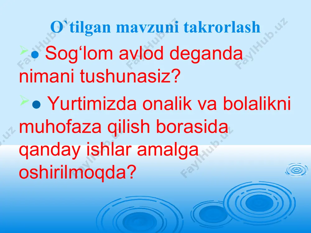 ingda, non topilar ________. vazifa: maqollar yodlash.