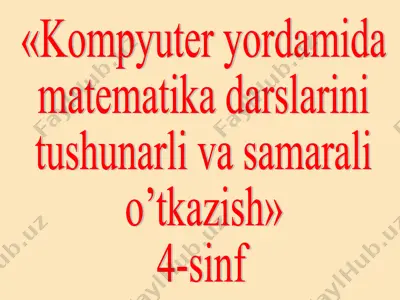 4-sinf. matematika — PPT