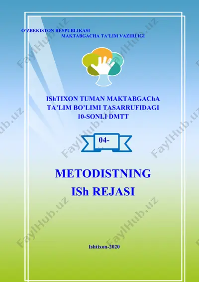 metodistning oylik ish rejasi — DOCX