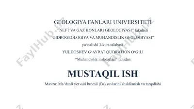 bromli yer osti suvlari — PPTX