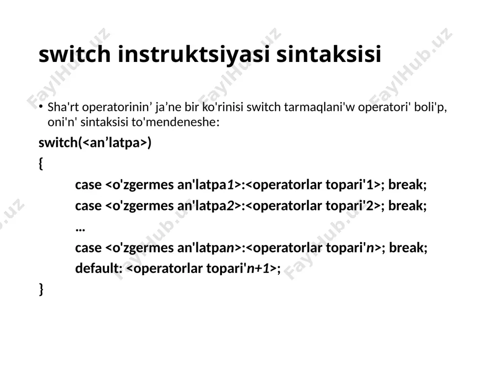 switch instruksiya sintaksi - Page 3