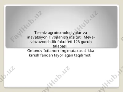 kartoshka saqlash texnologiyalari — PPTX