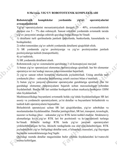 yig‘uv robototexnik komplekslari — DOCX