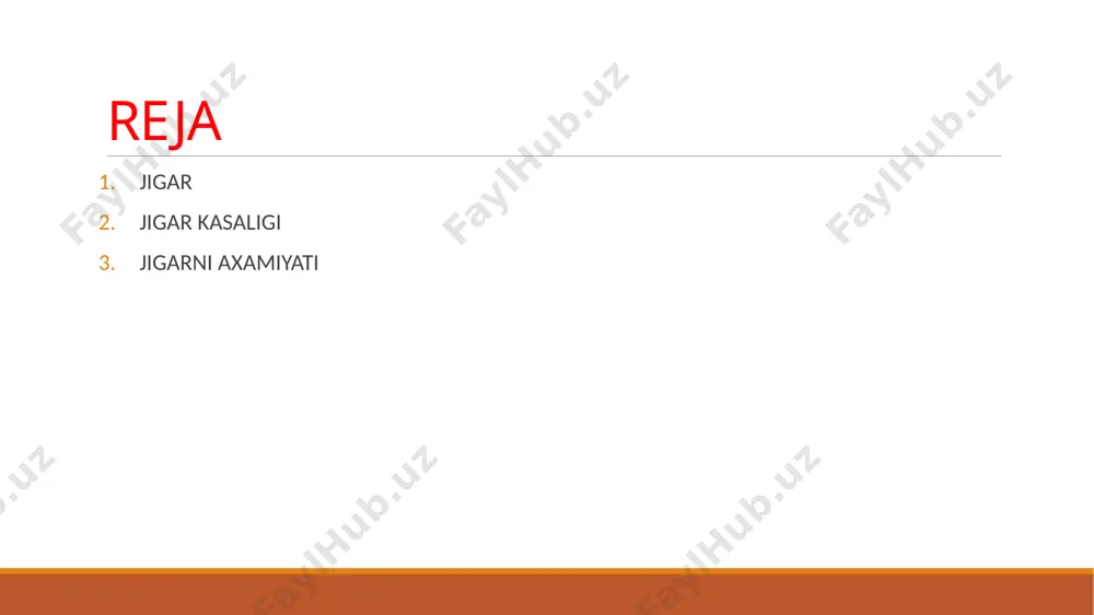 etishini guvohi bo’lamiz. bu tutunlar o’z-o’zida organizmning nafas olish sistemasiga va boshqa organlarga salbiy ta’sir ko’rsatmay qolmaydi. buning natijasida turli kasalliklarni vujudga kelishini kuzatishimiz mumkin. o’pka yallig’lanishi, nafas olish kasalliklari, jigar hujayralarining yallig’lanishi. organizmning bunday zaharli moddalar bilan kurashuvchi organi jigar hisoblanadi. [4,5] jigar — «heper» so’zidan olingan bo’lib, organizmda hazm bezi vazifafasini bajaradi.. odam va hayvonlarda ovqatning hazm bo’lishi va so’rilishida qatnashadi, yog’ va uglevodlarni zahiraga yig’adi. xordali hayvonlarda va odamda jigar murakkab hayot uchun muhim a’zo baliqlar, anfibiyalar jigari, sudralib yuruvchilar, qushlar va sutemizuvchilarga nisbatan kattaroq. jigar shakli hayvonlarning gavda tuzilishiga ham bog’liq. jigar organizmdagi eng yirik bez (1200–2200). rangi, ishlatiladi. jigar qonda co 2 , oqsil va lipidlarni metobolizlaydi, ular hazm qilish paytida dastlab ishlov beriladi. gepototsilar ovqat tarkibidagi karbongidratlarning parchalanishidan hosil bo’lgan glukozani saqlaydi. glukozanqizg’ish-qo’ng’ir rang bo’lib, katta o’ng bo’lagi kichikroq chap bo’lagidan farq qiladi. jigar ko’plab alohida hujayralardan — gepototsitlardan tashkil topgan. gepototsitlarning o’rtasida o’t …