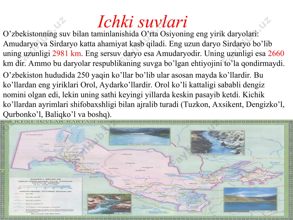 ingan. reschpublikada olib borilgan agrar siyosat tufayli bu narsa asta sekin barham topmoqda. hozirgi kunda respublikada 7,5 mln tonnaga yaqin bug’doy yetishtirilmoqda. bu esa o’z navbatida g’alla mustaqilligiga erishishga olib kelmoqda. g’allachilikda sholi yetishtirish ham katta ahamiyat kasb etadi. sholi yetishti rishda qoraqalpog’iston va xorazm viloyatlari yetakchilik qilishadi. chorvachilik dehkonchilikdan keyitn ikkinchi o’rinda turadi. unda yetakchi tarmoq - qo’ychilikdir. ayniqsa respublikada qorako’l qo’ylari boqilishi yaxshi yo’lga qo’yilgan bo’lib, xalqaro ihtisoslashgan tarmoqqa aylangan. navoiy, buxoro, qashqadaryo. samarqand va jizzax viloyatlari hamda qoraqalpog’istonda ko’plab qorako’l qo’ylari boqiladi. surxondaryo, buxoro qashqadaryo vilroyatlarida hisori qo’ylariko’p bo’lib, ular asosan go’shti va yungi uchun boqiladi. namangan viloyati esa mayin yungli angor echkilarini boqishda yetakchilik qiladi. qoramollar barcha viloyatlarda boqiladi. eng ko’p qashqadaryo, toshkent, farg’ona, samarqand viloyatlariga to’g’ri keladi.yirik shaharlar atrofida sut-go’sht chorvachilik, cho’l mintaqalarida esa go’sht-sut chorvachiligi rivojlangan. mustaqillik yillaridan boshlab yilqichilik ham ko’paya boshladi. shuningdek, respublikada parrandachilik, darrandachilik ham keng rivojlanmoqda. e’tiboringiz uchun rahmat