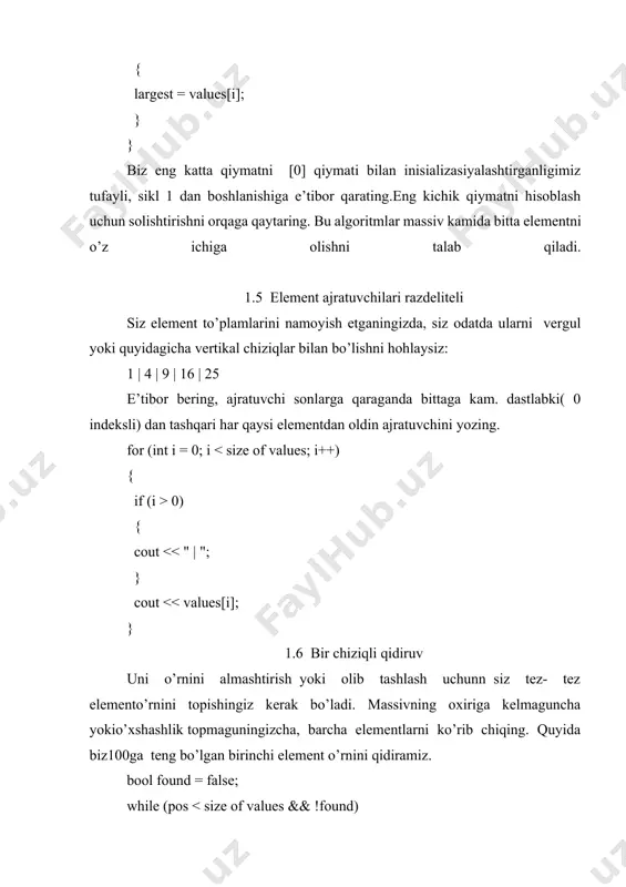 massivlar uchun umumiy algoritmlar - Page 4