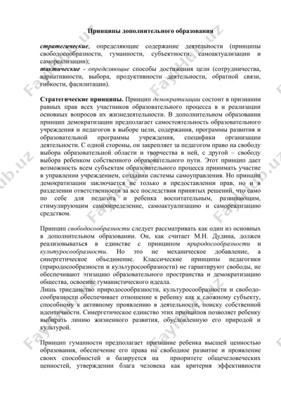 принципы дополнительного образования — DOC