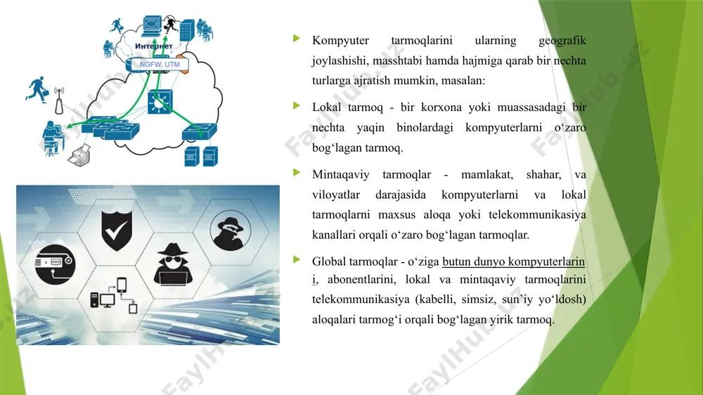 shi ma’lum, ushbu turdagi xizmatlarni taqdim etuvchi tizimlar (serverlar) tomonidan amalga oshiriladi. www.uz - bu barcha foydalanuvchilar uchun yurtimizning internet tarmog‘idagi milliy segmenti axborotlaridan qulay tarzda foydalanish imkoniyatini beruvchi tizimdir. milliy axborot-qidiruv tizimini rivojlantirish ishlari axborot va kompyuter texnologiyalarini rivojlantirish va joriy etish uzinfocom markazi tomonidan olib boriladi. www.uz internet tarmog‘i foydalanuvchilariga milliy sigmentda joylashgan veb-saytlar bo‘yicha qidiruv xizmatini taqdim etadi va qidiruvni veb-sayt manzili va ichki ma’lumotlari bo‘yicha olib borishi mumkin. bu esa foydalanuvchiga kerakli bo‘lgan axborotni samarali qidirish va topish imkoniyatini beradi. bundan tashqari, shu www.uz qidiruv tizimi internet resurslari (veb-saytlari) katalogini va veb-saytlar reytingi yuritadi, saytlar bo‘yicha jamlangan statistik ma’lumotlarni to‘playdi hamda axborot texnologiyaari sohasidagi yangiliklar va maqolalarni yoritib boradi. etiboringiz uchun raxmat image1.jpeg image2.jpeg image3.jpeg image4.jpeg image5.png image6.jpeg image7.jpeg image8.png image9.png /docprops/thumbnail.jpeg