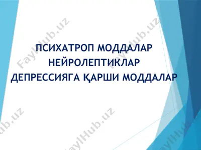 psixiatr moddalar — PPTX