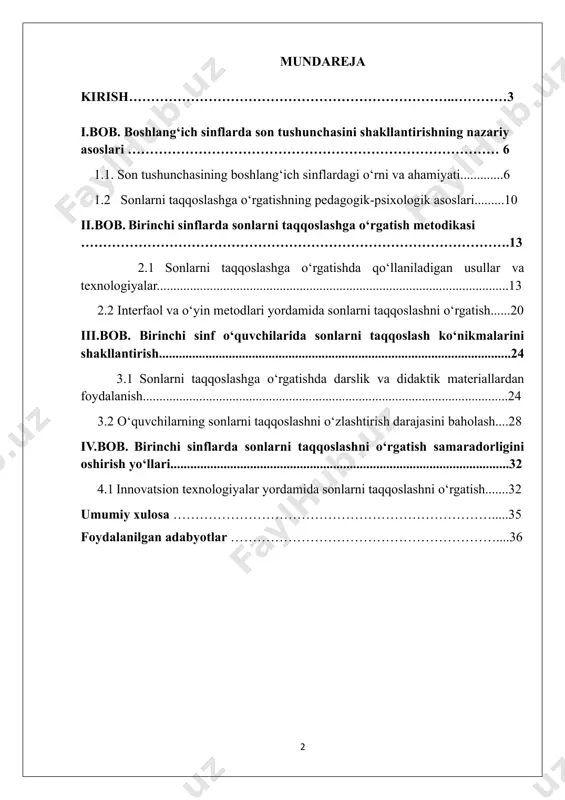 ashtirishga tayyorlash uchun muhim ahamiyatga ega. sonlarni taqqoslash orqali bolalar miqdoriy tushunchalarni aniqroq tushunib boradilar va real hayotda duch keladigan turli vaziyatlarni tahlil qilishga o‘rganadilar. birinchi sinf o‘quvchilari hali abstrakt tushunchalarni to‘liq anglay olmagani sababli, sonlarni taqqoslash jarayoni ularga konkret buyumlar, tasvirlar, qo‘l harakatlari va amaliy mashg‘ulotlar orqali tushuntirilishi kerak. shu sababli, boshlang‘ich sinf matematika darslarida vizual materiallar, maxsus o‘quv vositalari va o‘yin uslubidagi mashg‘ulotlar katta ahamiyat kasb etadi. masalan, turli predmetlarni sanash, ularni guruhlash va qiyoslash orqali bolalar "katta-kichik", "ko‘p-kam", "bir xil" kabi tushunchalarni o‘zlashtiradilar. sonlarni taqqoslashni o‘rganish bolalarning matematik tafakkuridan tashqari, umumiy aqliy rivojlanishiga ham ijobiy ta’sir ko‘rsatadi. masalan, bolalar ikki sonni taqqoslash orqali tanqidiy fikrlashga o‘rganadilar, qabul qilgan qarorlarini asoslashga harakat qiladilar. bu esa keyinchalik faqat matematikada emas, balki hayotning boshqa sohalarida ham foydali bo‘ladi. misol uchun, bolalar har kuni turli predmetlar, vaqt, masofa, narx va boshqa ko‘rsatkichlarni taqqoslab, eng maqbul variantni tanlash ko‘nikmasiga ega bo‘ladilar.[footnoteref:1] [1: …