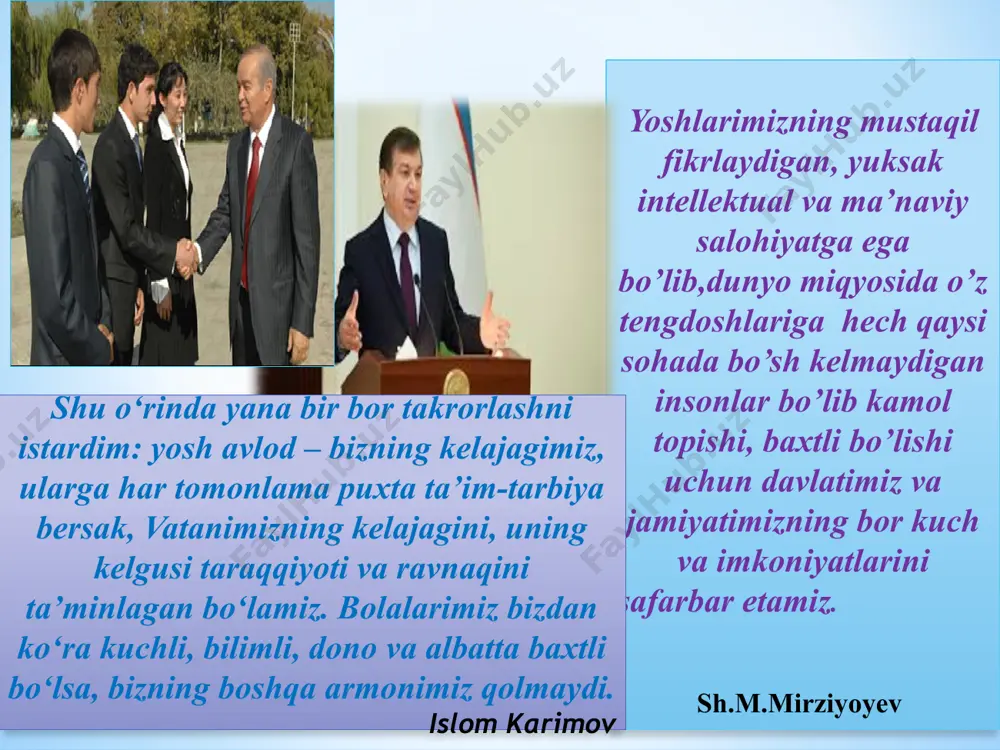 ng tur______________ turkum___________ oila______________ sinf______________ bo’lim____________ magnoliyatiofaga mansub ko’p yillik,bitta yo’g’on yog’ochlashgan tanaga ega (a), yerusti qismi qishda qurib, o’sish kurtaklari tuproq ostida qishlaydigan (b) o’simliklarni aniqlang. 1. sharq sauri; 2. shirinmiya; 3. oddiy qarag’ay; 4.zirk; 5. terak; 6. keureuk; 7. baobab; 8. greyg lolasi; 9. boychechak. a) a-7,9; b-2,8 b) a-3,9; b-2,6 c) a-1,4; b-4,6 d) a- 5,7; b-2,9 7 kamalak usuli l bu usulni biror bob yoki bo’lim yuzasidan o’tkazish mumkin. bunda birinchi ustundagi asosiy tushunchalar har xil rangda beriladi. jadvalning qolgan qismlarida so’zlar aralash yozilgan bo’ladi. o’quvchilar ushbu tushunchalarni asosiy tushuncha ranglariga mos ranglarda ifadalashlari shart. bunda jadval bo’yatiladi yoki yopishuvchi rangdor qog’ozlar to’plamidan foydalanib to’ldiriladi. bir urug’pallali o’simliklarning asosiy farqlari. 1.murtagi faqat bitta urug’pallali. unayotgan o’simlikda bitta urug’pallabarg bo’lib, u yer ostida qoladi. 2.murtak ildizchasidan hosil bo’lgan asosiy ildiz tezda nobud bo’ladi, uning o’rnini esa murtak poyasidan o’sib chiqqan bir to’p qo’shimcha ildizlar egallaydi. 3.barg yaprog’i …