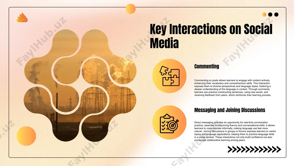 n language learning 1. connection with global language learners: students can connect with peers from different countries, enhancing cultural exchange and language practice. 2. opportunities for real-time feedback: social media allows learners to receive immediate feedback on their language usage from native speakers and peers. 3. access to diverse language resources: platforms host a variety of educational materials, such as videos, articles, and language apps, supporting learners' needs. introduction to engagement strategies engaging in language communities is crucial for language learners to enhance their skills and gain practical experience. these communities provide opportunities for learners to practice their language in real-life contexts, interact with native speakers, and receive feedback on their progress. by participating actively, learners can immerse themselves in the language and culture, ultimately leading to improved fluency and confidence. utilizing hashtags for visibility hashtags are an essential tool for increasing visibility in language communities. learners can use relevant …