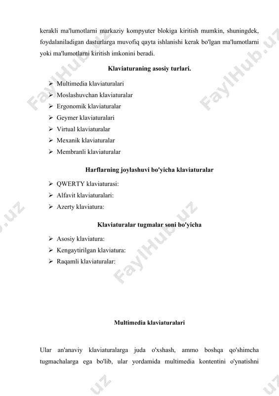 xsus tugmalar toʻplami mavjud, ular oʻrnatilgan chiroqlarga ega, tugmalar odatdagidan koʻra chidamliroq. ular turli xil ranglarda va turli dizaynlarda bo'lishi mumkin. shuningdek, ekranni uzoq vaqt tomosha qiladigan foydalanuvchini faol ushlab turish uchun siz ergonomik va yorug'likli geymer klaviaturalarini olishingiz mumkin. geymer klaviaturalari virtual klaviaturalar ekran klaviaturalari deb ham ataladi, bu biz mobil telefonlar yoki sensorli kompyuterlarda ko'rishimiz mumkin bo'lgan va sichqoncha yoki barmoqlar bilan ishlatilishi mumkin bo'lgan narsalardir. bozorda ular juda dolzarb, ayniqsa android yoki iphone formati uchun kelganlar. ular an'anaviy yoki jismoniy klaviaturaga ega bo'lmagan tizimlarda foydalanish uchun yangi muqobildir. ushbu klaviaturani o'z veb-sahifalariga ma'lumotlarni kiritish uchun juda sezgirlikni talab qiladigan xavfsizlik tizimlariga ega banklar yoki muassasalarda ko'rish mumkin. ushbu klaviaturalarni quyidagilarga bo'lish mumkin: · an'anaviy virtual klaviatura: an'anaviy jismoniy klaviaturalarga o'xshash, an'anaviy klaviatura bilan bir xil ishlaydigan, lekin kichik joy tufayli raqamli klaviaturalar, belgilar yoki optimallashtirilgan maxsus funktsiyalarga o'tish mumkin bo'lgan tugmalarga ega bo'lganlar, masalan, internet sahifalariga kirish, …
