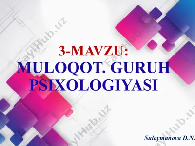 insoniy munosabatlar psixologiyasi — PPTX