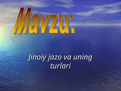 jinoiy jazo va uning turlari — PPT