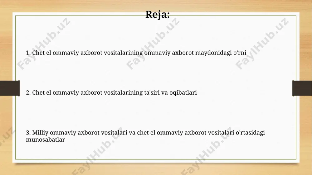 xorijiy ommaviy axborot vositalarining ommaviy axborot maydonidagi o'rni - Page 2