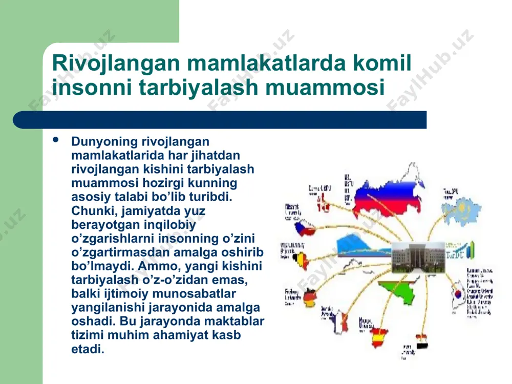 ida ba‘zi fanlar tanlov asosida o’rganiladi. gimnaziyani tugatganlarga o’zlashtirish natijalariga ko’ra yetuklik attestatni olish uchun imtihonlarni topshirishga ruxsat beriladi. ular oliy maktabda o’qishni davom ettirishlari mumkin, qolgan qismiga ishga kirish uchun guvohnoma beriladi. topshirilgan imtihonlar oliy o’quv yurtiga kirish imtihonlari vazifasini ham bajaradi. kasb-hunar o’rta maktabi – 4 yillik kasbiy ta‘lim bo’lib, xalq xo’jaligining 11 yo’nalishi uchun malakali mutaxassislar tayyorlab beradi. uni tugatganlarga ham oliy maktabga kirish huquqini beruvchi yetuklik attestati beriladi. hunar-texnika bilim yurtlari – 3 yillik kasbiy ta‘lim bo’lib, xalq xo’jaligining 186 yo’nalishi uchun malakali ishchilar tayyorlaydi. uni tugatganlarga yetuklik attestati beriladi. gimnaziya va kasb-hunar maktablarining kechki va sirtqi bo’limlari ham mavjud bo’lib, hamma uchun ochiqdir. oliy o’quv yurtlari – 18 universitet, 32 institut va yana bir necha oliy maktablarni o’z ichiga oladi. boshlang’ich sinf o’qituvchilari – pedagogika bilim yurtlarida, o’rta maktab o’qituvchilari esa pedagogika institutlari va universitetlarda bayyorlanadi. shuningdek, aspirantura, doktorantura, kon‘yunktura, fanlar akademiyasi, malaka oshirish va …