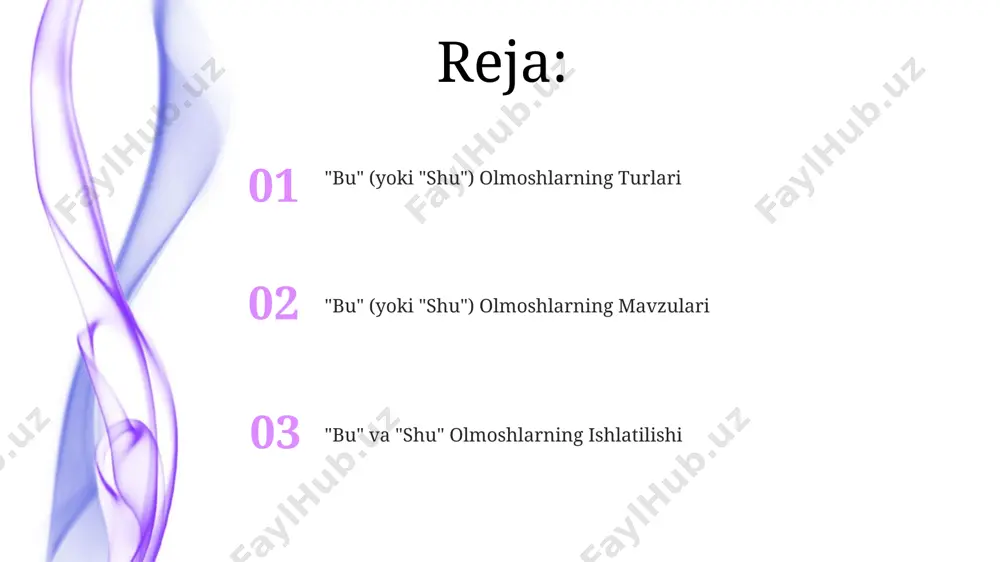 keyin kelgan otlar bilan birga, masalan, "those old houses" (shu eski uylar) kabi birikmalar hosil qiladi, bu yerda "those" otlarning sonini va ularning xususiyatlarini bildiradi. "that" va "those"ning olmosh sifatida qo'llanilishi "that" yoki "those" olmoshlarining fe'lga bog'liq holda nominativ (ega) yoki ob'ekt vazifasini bajarishi mumkin, masalan, "that is a book" yoki "i saw those cars". "that" va "those" olmoshlari, ya'ni ko'rsatish olmoshlari sifatida ishlatilganda, yaqin masofadagi 1 ta (that) yoki 2 va undan ortiq (those) narsalarni ko'rsatadi. "that" va "those" olmoshlari ba'zan oldingi gap yoki jumlaga ishora qilib, anaforik vazifani 2 ta asosiy shaklda bajarishi mumkin; ya'ni gapning oldingi qismidagi ma'lumotlarni qisqartiradi. "that" va "those"ning bog'lovchi sifatida qo'llanilishi "that" va "those" olmoshlari, bog'lovchi sifatida qo'llanilganda, son jihatdan mos keladigan otlarni, ya'ni birlikdagi otlar bilan "that" va ko'plikdagi otlar bilan "those" olmoshlarini bog'laydi. ushbu olmoshlarni bog'lovchi sifatida qo'llashda, ularning oldidan ko'pincha birlashtiruvchi qo'shimchalar (masalan, "and", "or") qo'llaniladi, bu esa 2 dan …