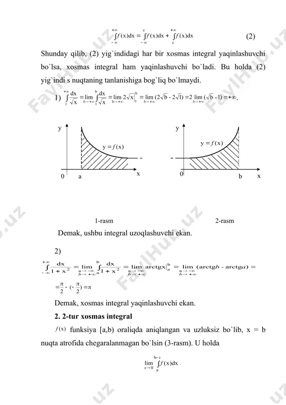 huvchi ekan. oddiy differensial tenglamalar l. oddiy differensial tenglamalarning asosiy tushunchalari matematika va uning tatbiqlarining muhim masalalari x ni emas, balki uning biror noma`lum y(x) funksiyasini topish masalasi qo`yilgan va tarkibida x, y(x), shu bilan birga uning y′(x), y"(x),...,y(n)(x) hosilalarini o`z ichiga olgan murakkab tenglamalarni yechishga keltiriladi. masalan, y′ + 2y - x3 = 0, y" = с·ax, у′" + у = 0. erkli o`zgaruvchi x ni, noma`lum y(x) funksiyani va uning n tartibli hosilasiga qadar hosilalarini bog`lovchi tenglamaga n-tartibli oddiy diffcrcnsial tcnglama deyiladi. yuqoridayozilgan tenglamalar, mos ravishda, birinchi, ikkinchi va uchinchi tartibli differensial tenglamalardir. umumiy ko`rinishda n-tartibli differensial tenglama f(x, y, y′, y",..., yn) = 0 (1) shaklda yoziladi. (1) tenglamani ayniyatga aylantiruvchi va kamida n marta differensial-lanuvchi har qanday у = f(x) funksiyaga differensial tenglama yechimi deyiladi. masalan, у = e-x funksiya y′ + у = 0 differensial tenglama yechimi bo`lib, tenglamaning cheksiz ko`p yechimlaridan biridir. har qanday …