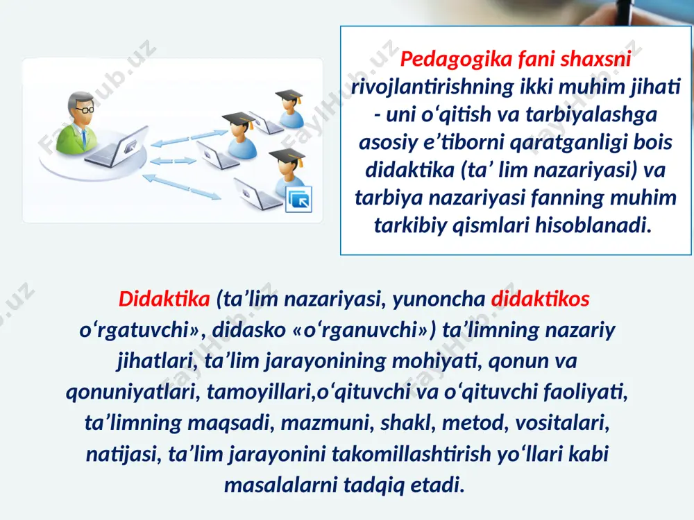 bo‘lar, bilim kimda bo‘lsa, buyuklik bo‘lar. o‘quv qut beradi, bilim – shon-sharaf, shu ikkov tufayli ulug’dir inson. yaxshi nom oladi, ko‘r, ezgu kishi, yomonlar nasibi – el-yurt qarg’ishi. kishiga chiroydir uyat-andisha, u asrar nojo‘ya ishdan hamisha. yomonlik qilganning ulushi – o‘kinch, yomonga yaxshi bo‘l, mayli har qachon. «qutadg’u bilig» – baxt-saodatga eltuvchi bilim, ta’lim degan ma’noni bildiradi. demak asar nomidan ham uning pand-nasihat, ta’lim-tarbiyaga oid yetuk didaktik asar, har tomonlama yetuk insonni tarbiyalaydigan darslik ekanligi yaqqol ko‘rinib turibdi. «qutadg’u bilig» asari sharqda pandnoma turkumidagi an’anaviy kitob tuzish tartibiga rioya qilingan holda tuzilgan. kaykovusning “qobusnoma” asarining tarbiyaviy ahamiyati. kaykovusning o‘zi ta’kidlaganidek, butun bir asar oxirgi bobda ta’rif berilgan javonmardlar tarbiyasiga bag’ishlangan. kaykovus «... barcha fikr va tushunchalarni sening uchun kitobga yozdim va har bir ilm, har hunar va har peshakim bilur edim, hammasini qirq to‘rt bobda bayon etdim», deyish bilan har bir yoshning aqliy, ahloqiy, jismoniy tarbiyasiga oid turmush tajribasi bilan …