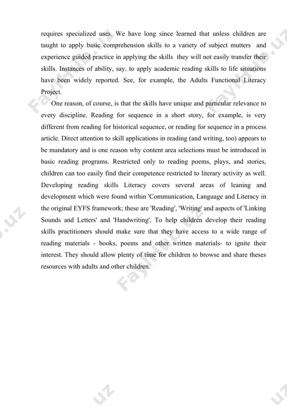 g read. the goal(s) for reading guide the reader's selection of texts. reading is type of speech activity and the goal of teaching at all stages. a person may read in order to gain information or verify existing knowledge, or in order to critique a writer's ideas or writing style. a person may also read for enjoyment, or to enhance knowledge of the language being read. the goal(s) for reading guide the reader's selection of texts. the purpose for reading also determines the appropriate approach to reading comprehension. a person who needs to know whether she can afford to eat at a particular restaurant needs to comprehend the pricing information provided on the menu, but does not need to recognize the name of every appetizer listed. a person 183 reading poetry for enjoyment needs to recognize the words the poet uses and the ways they are put together, but does …