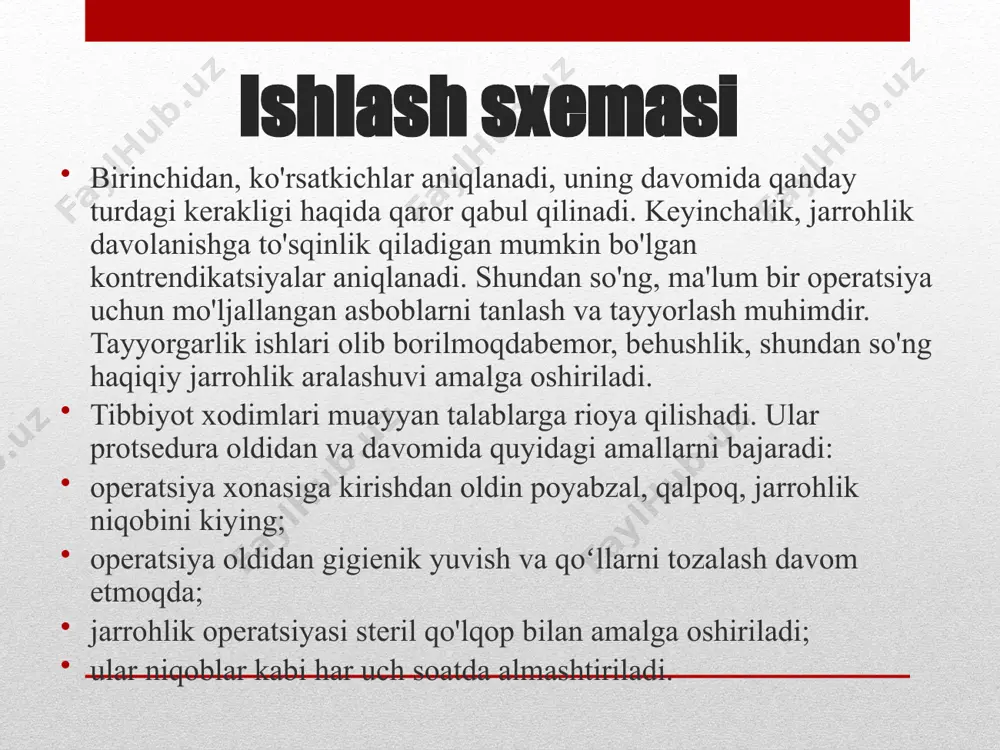 ishi, yomon tush ko‘rish, ko‘p terlash, titrash, taxikardiya, aqb o‘ynab turishi, o‘lim qo‘rquvi, ich ketish, tez-tez siyish va boshqalar. ma’lumki, operatsiyaga monelik qiluvchi holatlarni aniqlash uchun bemor boshqa mutaxassislar, masalan, terapevtlarga ko‘rsatiladi, turli xil laborator va diagnostik tekshiruvlardan o‘tkaziladi. ba’zan bemor terapevtdan qandaydir bir umid bilan «bu bemorga operatsiya mumkin emas, uni dori-darmonlar bilan davolanglar», degan so‘zlarni eshitgisi keladi. hatto operatsiyadan oldin yaqinlari bilan vidolashadigan, yaqinlariga vasiyat qiladigan holatlar ham uchrab turadi. bemorni operatsiyaga psixologik nuqtai nazardan tayyorlashda nafaqat operatsiya qiluvchi jarroh, balki boshqa tibbiy xodimlar, ya’ni palata vrachi, hamshira (ayniqsa, operatsiyada ishtirok etuvchi) ham faol ishtirok etishlari zarur. operatsiyadan voz kechish sabablari turli-tuman bo‘lib, ular asosan rejali operatsiyalarga taalluqli. bunday vajlarning ba’zilari haqida to‘xtalib ham o‘tdik. bular – yaqin kishisining xuddi shunday tarzda o‘tkazilgan operatsiyadan keyin vafot etishi yoki nogiron bo‘lib qolishi, yaqinlarining operatsiya qildirmaslik haqidagi talabi, narkozdan qo‘rqish, jarroh va bemor orasidagi nosog‘lom psixologik vaziyat yoki tushuntirish ishlarining …