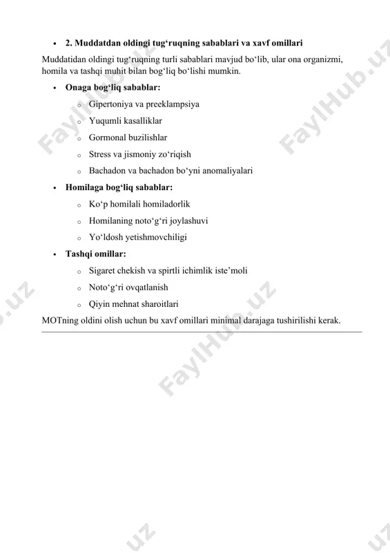 muddatdan oldingi tug’ruq va muddatdan oldin qog’anoq parda yirtilishi referat - Page 5